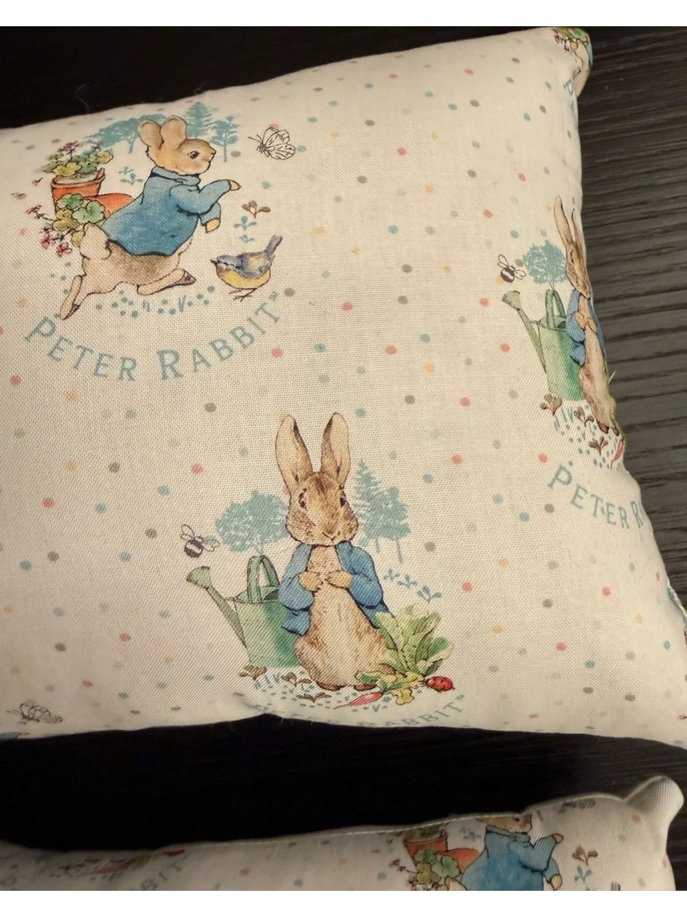 Handmade Peter Rabbit Fabric Pillows Bundle of (2) Pillows